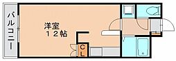 ロイヤルセブンハイツ2 ワンルームの間取図画像