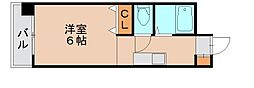 日之出ビル多の津 ワンルームの間取図画像