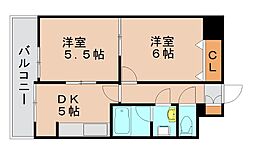 ビッグアップル 2DKの間取図画像