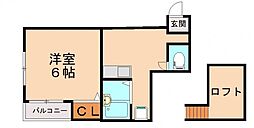 コンフォートベネフィス箱崎3 1Kの間取図画像