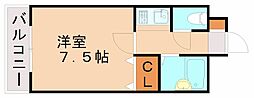 サンシティー箱崎九大前 1Kの間取図画像