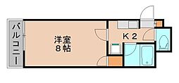 アートイン原田 1Kの間取図画像