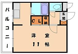 ミヤモトビル ワンルームの間取図画像