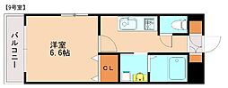 RGRANDE和白丘 1Kの間取図画像