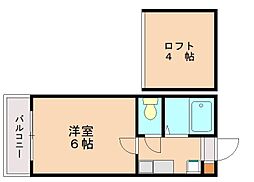 ピュア唐原弐番館 1Kの間取図画像