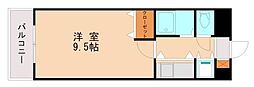 リクトール2 1Kの間取図画像