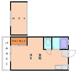 スペース・クリエイト和白東B 1Kの間取図画像