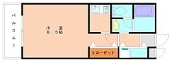 ピュアパレス 1Kの間取図画像