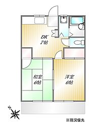 セントラルハイム 2DKの間取図画像