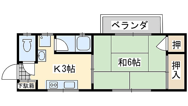 大阪府貝塚市福田(賃貸マンション1K・2階・24.30㎡)の写真 その2