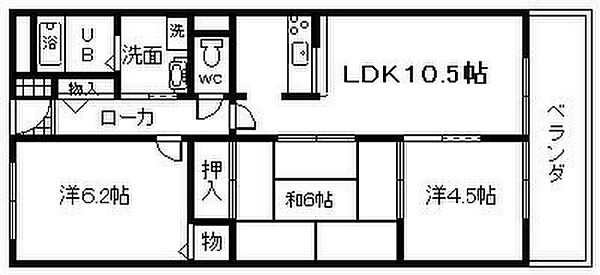 大阪府岸和田市田治米町(賃貸マンション3LDK・3階・60.25㎡)の写真 その2