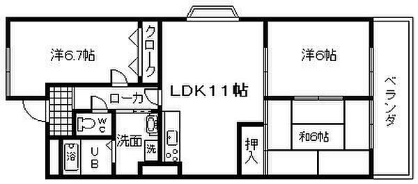 大阪府岸和田市田治米町(賃貸マンション3LDK・2階・63.71㎡)の写真 その2