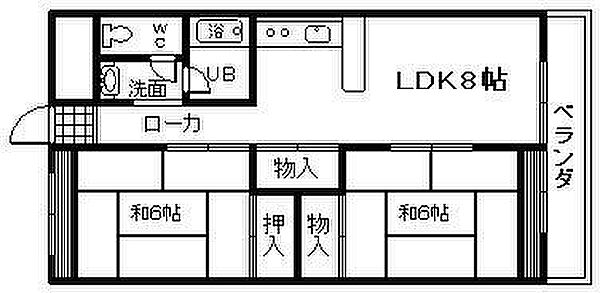 大阪府岸和田市南上町2丁目(賃貸マンション2LDK・3階・52.25㎡)の写真 その2