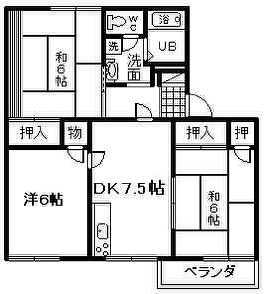 大阪府貝塚市浦田(賃貸アパート3DK・2階・53.80㎡)の写真 その2