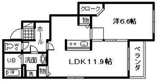 大阪府岸和田市額原町(賃貸アパート1LDK・1階・45.84㎡)の写真 その2