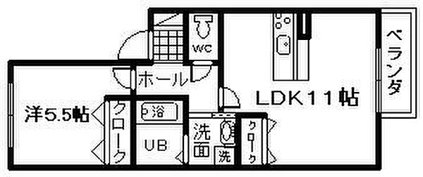 大阪府貝塚市久保(賃貸アパート1LDK・2階・41.00㎡)の写真 その2
