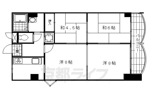 ヴォール・ヴォラン 903｜京都府京都市中京区新町通四条上ル小結棚町(賃貸マンション3LDK・9階・62.37㎡)の写真 その2