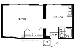 ハイムこけん 1DKの間取図画像