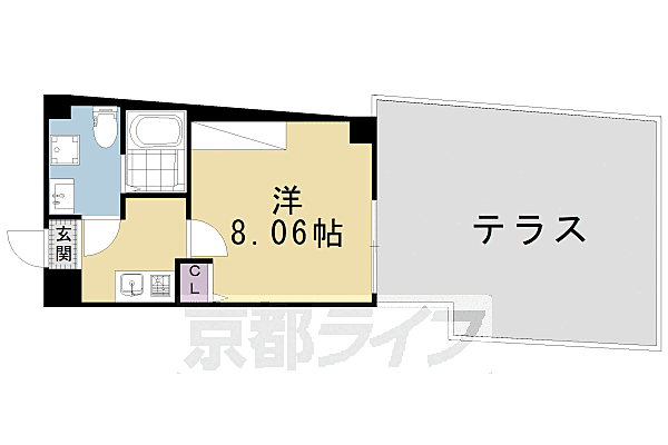 京都府京都市上京区鞍馬口通千本東入閻魔前町(賃貸マンション1K・1階・25.05㎡)の写真 その2