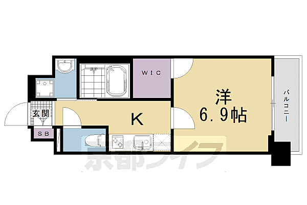 プラシード京都 812｜京都府京都市南区東九条西岩本町(賃貸マンション1K・8階・25.16㎡)の写真 その2