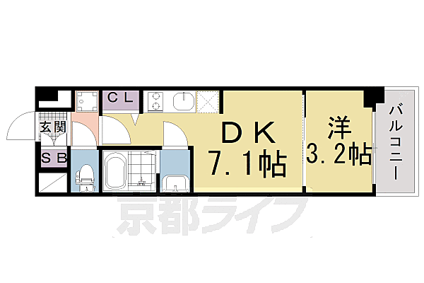 プレサンス　ＴＨＥ　ＫＹＯＴＯ　吉祥院 208｜京都府京都市南区吉祥院定成町(賃貸マンション1DK・2階・25.65㎡)の写真 その2