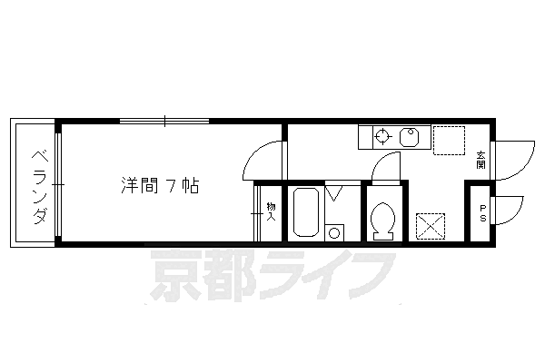 第一大宮ハイツ 311｜京都府京都市南区西九条比永城町(賃貸マンション1K・3階・25.65㎡)の写真 その2