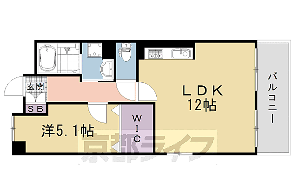 京都府京都市右京区五条通西大路西入西院南高田町(賃貸マンション1LDK・7階・41.20㎡)の写真 その2