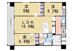 リーガル京都二条城前 3LDKの間取図画像