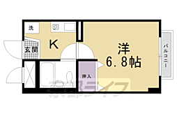 セラヴィ清水五条 1Kの間取図画像
