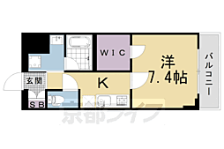 ベラジオ雅び烏丸十条2 1Kの間取図画像