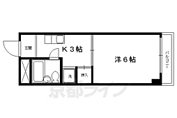 ランドハウス洛北 1Kの間取図画像