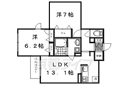 リバークレスト舟山 2LDKの間取図画像