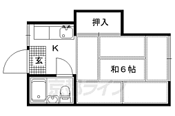 シティーハイツ鞍馬口 1Kの間取図画像