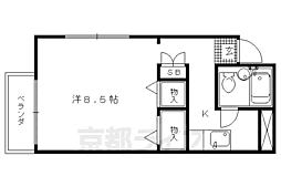 ハイツ大徳寺 1Kの間取図画像