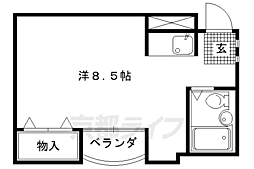 ビュウ御薗 ワンルームの間取図画像