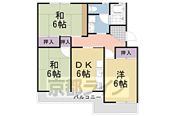 サンプラザ松尾 3DKの間取図画像