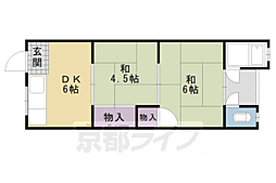 桂宮荘 2DKの間取図画像