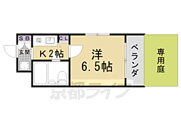 グランデール山科 1Kの間取図画像