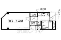 JPアパートメント亀岡 1Kの間取図画像