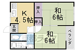 ローズハウス 2DKの間取図画像