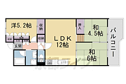 ローズコーポ石清水南棟 3LDKの間取図画像
