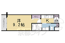 ベラジオ京都駅東2 1Kの間取図画像