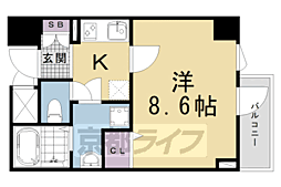 DC.Garden京都西 1Kの間取図画像