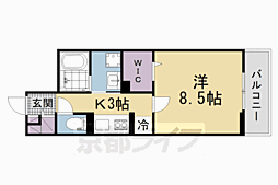 ハイドレンジア くずは 1Kの間取図画像
