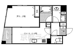 エクセルコート京都五条坂 1DKの間取図画像