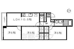シャトレ月輪 3LDKの間取図画像