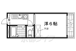 ランスロット桃山 1Kの間取図画像