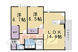 西桜館 2LDKの間取図画像