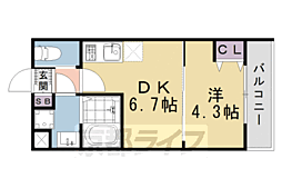 MJC京都EsTRUTH 1DKの間取図画像