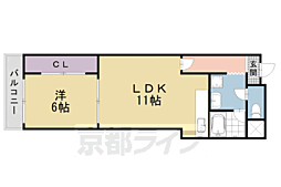 パールハイツ上杉 1LDKの間取図画像